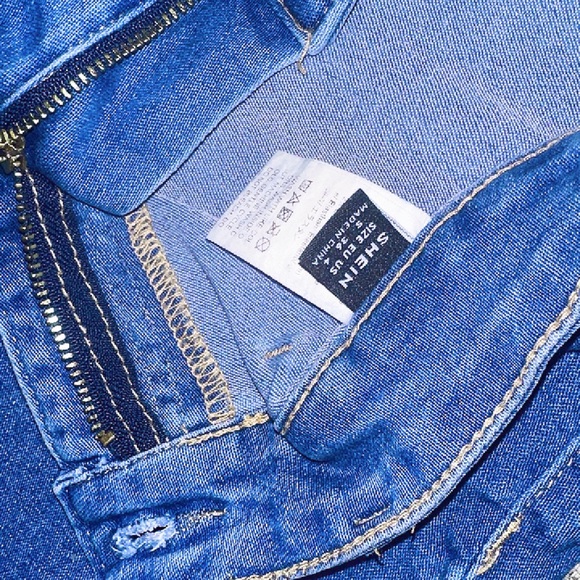 SHEIN Size S stacked light blue jeans - Picture 3 of 3
